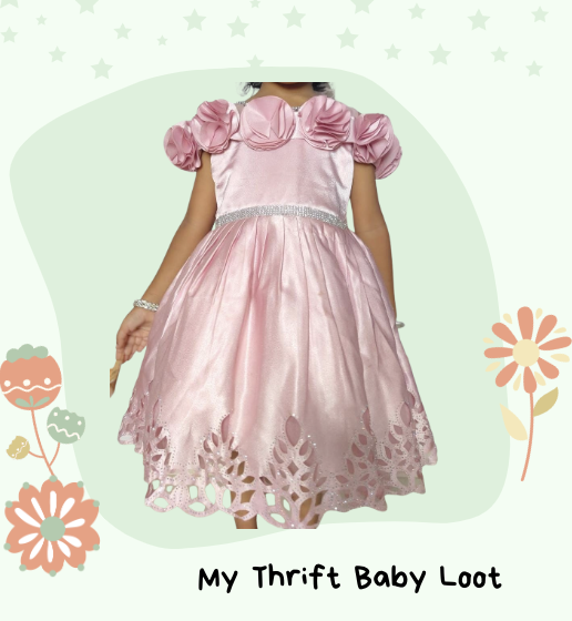 Preloved pink party wear dress (3-4 years)